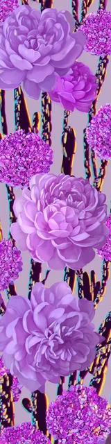Free flower bookmark featuring purple carnations and floral stalks